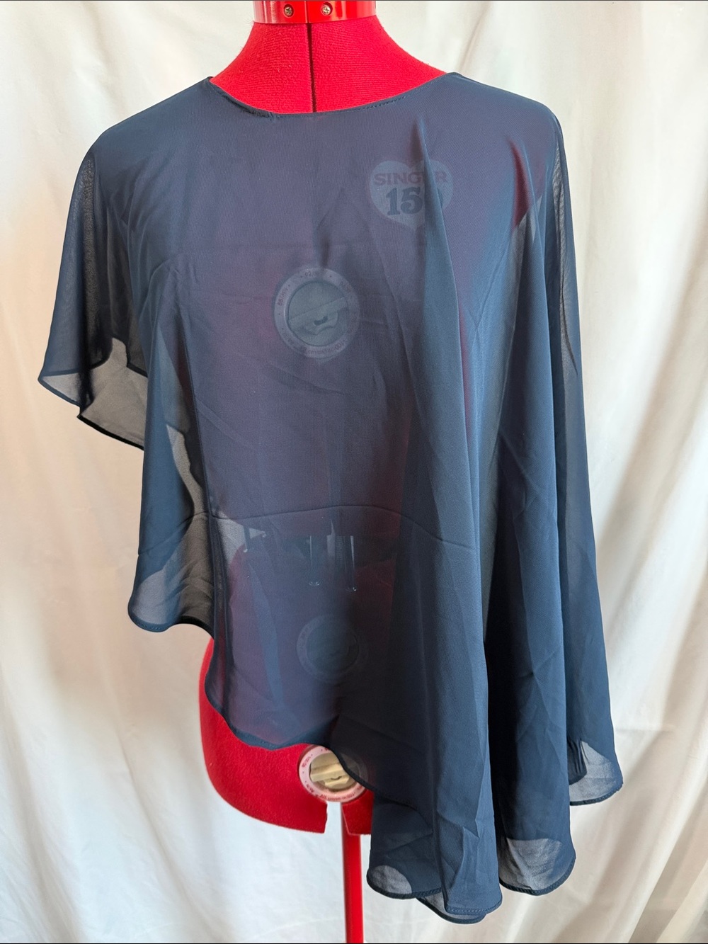 Women's Navy Sheer Wrap Scarf